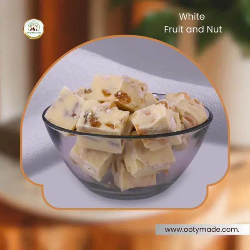 White Fruit and Nut Chocolates - Premium Ooty Homemade Chocolates with Nuts and Fruits