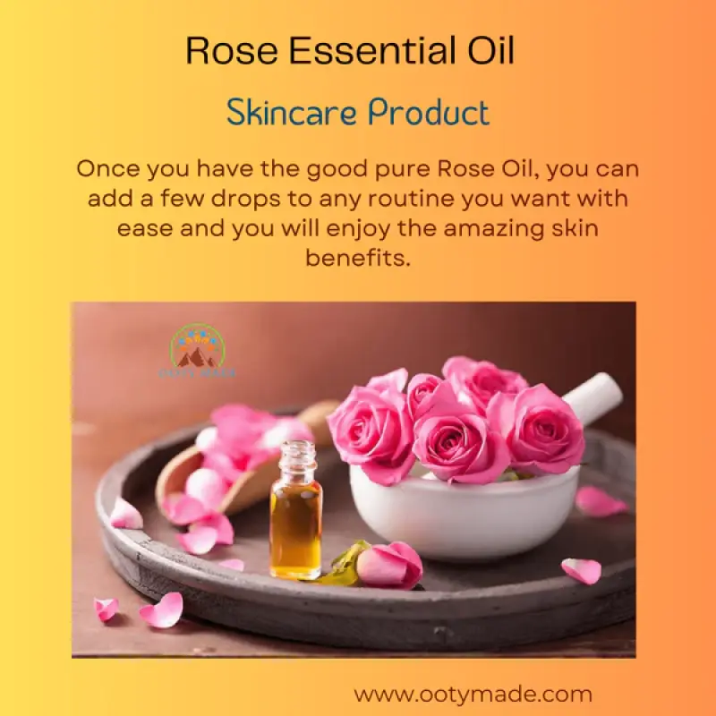 Buy rose essential oil for skin, hair, and aroma diffusers.