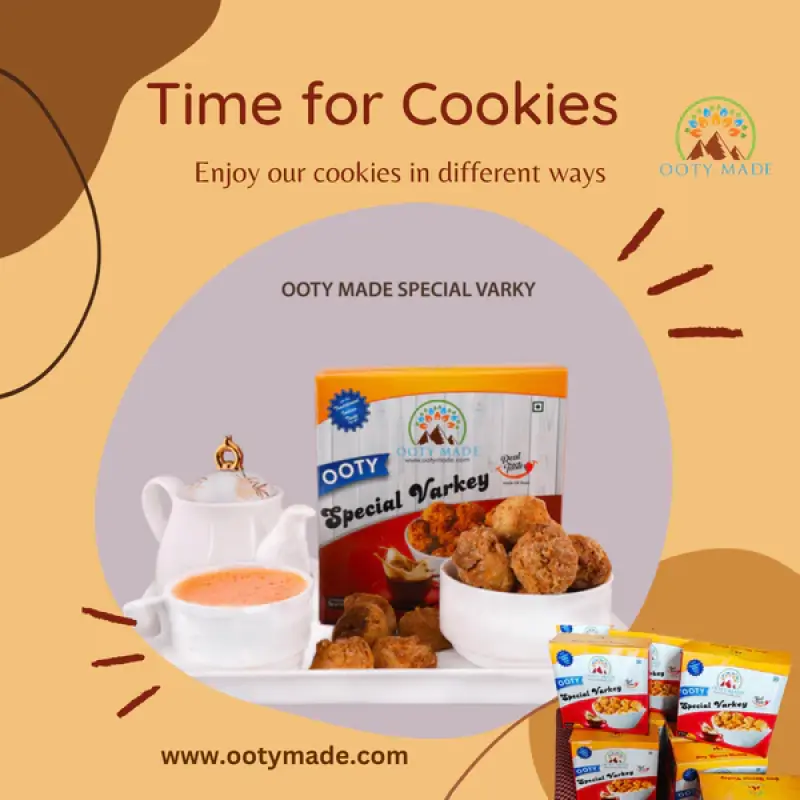 Ooty Varkey-Small 500 G - Authentic Varkey Biscuits from Ooty Varkey Shop | Perfect Tea Time Snacks