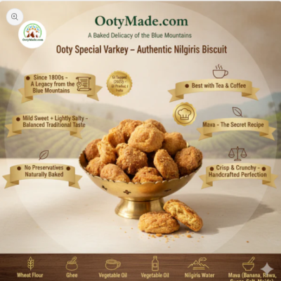 Ooty Varkey-Small 500 G - Authentic Varkey Biscuits from Ooty Varkey Shop | Perfect Tea Time Snacks